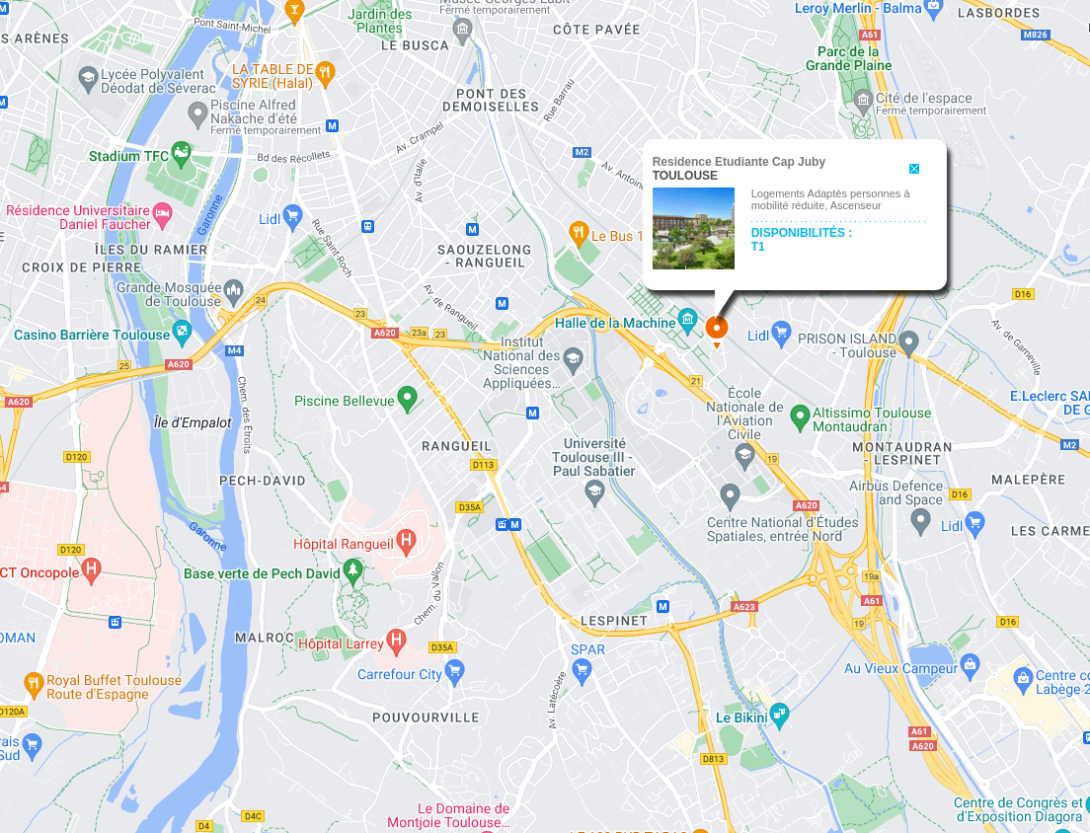 Carte Google de la résidence Juby