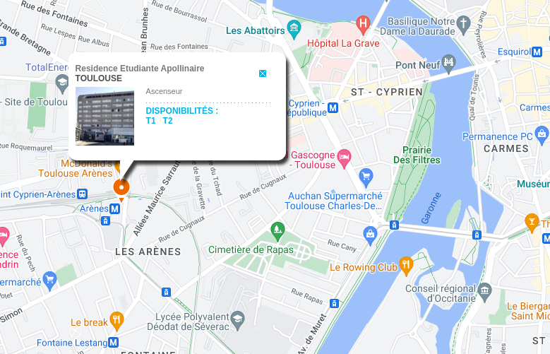 Carte google résidence Apollinaire